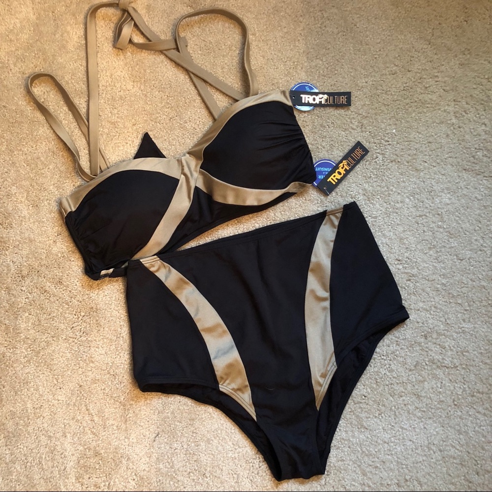 Tropiculture Black/Bronze Bikini / Swimsuitsforall